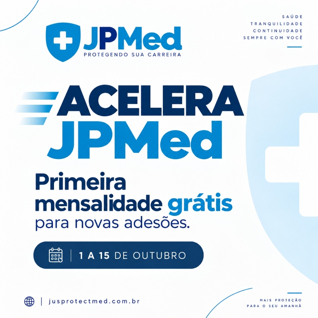 Campanha Acelera JPMed - Primeira mensalidade grátis para novas adesões de 1 a 15 de Outubro